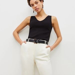 M.M. Lafleur Black Knit V Neck Tank Top